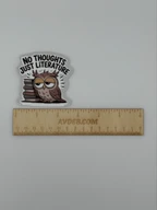 Funny Owl and Books Literature Vinyl Sticker