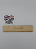 Cute Coding Corgi Build What Matters Vinyl Sticker