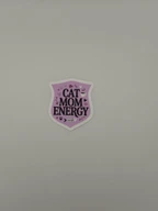 Cat Mom Energy Pink Cute Coffee Vinyl Sticker