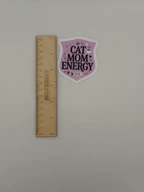 Cat Mom Energy Pink Cute Coffee Vinyl Sticker