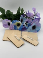 Wooden Name Badges Blank Pin Back Tags