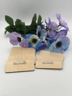 Wooden Name Badges Blank Pin Back Tags