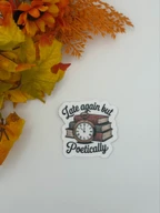 Vintage Pocket Watch and Books Vinyl Sticker