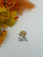 Cute Messy Hair Lion With Comb Vinyl Sticker