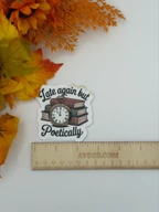 Vintage Pocket Watch and Books Vinyl Sticker