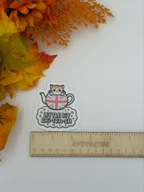 Cute British Cat Tea Pun Vinyl Sticker