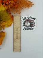 Vintage Pocket Watch and Books Vinyl Sticker