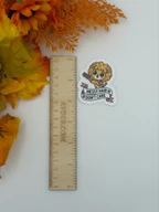 Cute Messy Hair Lion With Comb Vinyl Sticker