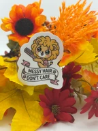 Cute Messy Hair Lion With Comb Vinyl Sticker