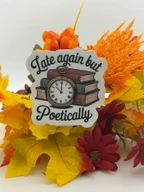 Vintage Pocket Watch and Books Vinyl Sticker