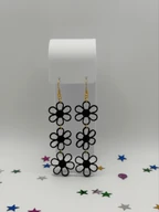 Retro Daisy Dangle Earrings, 3D Printed Floral Statement