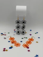 Retro Daisy Dangle Earrings, 3D Printed Floral Statement
