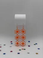 Retro Daisy Dangle Earrings, 3D Printed Floral Statement