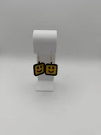 3D Printed Smiley Face Dangle Earrings