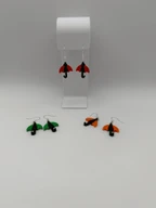3D Printed Colorful Umbrella Dangle Earrings