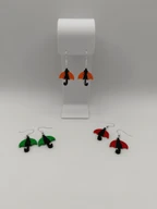 3D Printed Colorful Umbrella Dangle Earrings