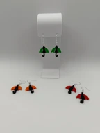 3D Printed Colorful Umbrella Dangle Earrings