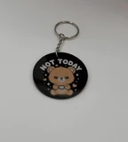 Kawaii Bear Not Today Acrylic Keychain
