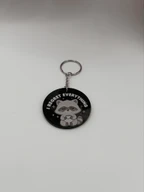 Kawaii Raccoon Acrylic Keychain I Regret Everything