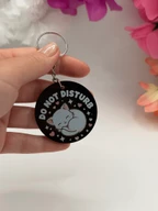 Do Not Disturb Cat Acrylic Keychain
