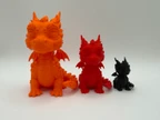 Cute Baby Dragon Figurine 3D Printed PLA Statue