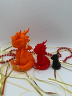 Cute Baby Dragon Figurine 3D Printed PLA Statue