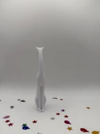 3D Printed Abstract Cat Statue, Minimalist Modern Cat Decor, White PLA Sculpture, Elegant Home Shelf Decoration