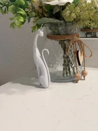 3D Printed Abstract Cat Statue, Minimalist Modern Cat Decor, White PLA Sculpture, Elegant Home Shelf Decoration