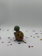 Cute Turtle Figurine Hand-Painted 3D Printed Decor