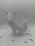 Abstract Flowing Fox Sculpture - Modern Organic Wave Art 3D Print Decor