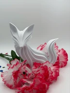 Abstract Flowing Fox Sculpture - Modern Organic Wave Art 3D Print Decor