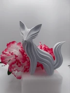 Abstract Flowing Fox Sculpture - Modern Organic Wave Art 3D Print Decor