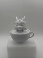 Cute Chibi Tea Dragon in Teacup - Sleeping Baby Dragon, Kawaii 3D Printable Figurine