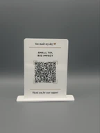 Custom QR Code Acrylic Tip Sign with Stand