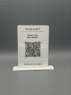 Custom QR Code Acrylic Tip Sign with Stand