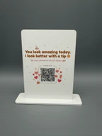 Custom QR Code Tip Sign Acrylic Stand for Coffee Shops