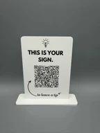 Personalized Acrylic QR Code Tip Sign with Stand