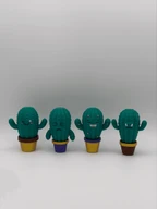 Cute Kawaii Cactus Figures 3D Printed Hand Painted Collection Mini Desk Decor
