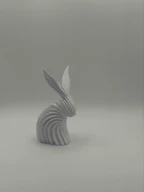 Modern Rabbit Art 3D Printed Sculpture