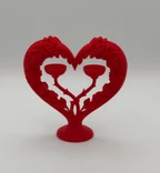Heart Rose Ring Holder Stand for 2 Rings