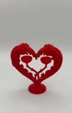 Heart Rose Ring Holder Stand for 2 Rings