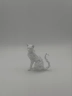 Floral White Cat Figurine 3D Printed Home Decor