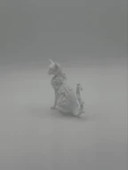 Floral White Cat Figurine 3D Printed Home Decor