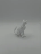 Floral White Cat Figurine 3D Printed Home Decor