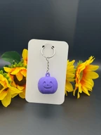 Jack O Lantern Pumpkin Keychain, 3D Printed Halloween Charm