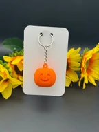 Jack O Lantern Pumpkin Keychain, 3D Printed Halloween Charm