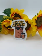 Funny Capybara Sticker Not My Problem Iced Coffee Decal