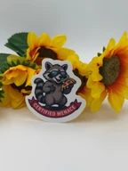 Funny Raccoon Pizza Sticker Certified Menace Decal
