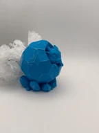 Blue Crystal Dragon 3D Printed Figure, Fantasy Dragon Decor, PLA Sculpture