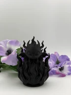 Gothic Dragon Flame Figurine 3D Printed PLA Decor
